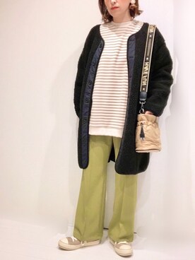 「GeeRA（ジーラ）のアイテム（その他アウター）」を使った、𝐦𝐚𝐱𝐡𝐨𝐧𝐞𝐲さん（レディース・160cm）の冬コーディネート