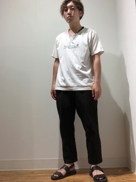 「STUDIOUS（ステュディオス）のアイテム（サンダル）」を使った、naturalmizukiさん（メンズ・160cm）の夏コーディネート