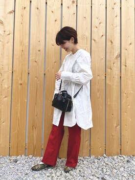 「JEANASIS（ジーナシス）のハコショルダーミニ/830977（ショルダーバッグ）」を使った、wataseさん（レディース・155cm）の春コーディネート