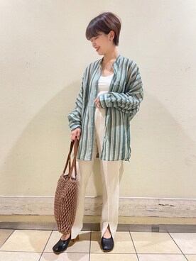 「LOWRYS FARM（ローリーズファーム）のオブリークバックベルトミュール　931774（サンダル）」を使った、wataseさん（レディース・155cm）の春コーディネート