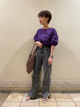「アイテム（サンダル、ゴールド系）」を使った、wataseさん（レディース・155cm）の春コーディネート