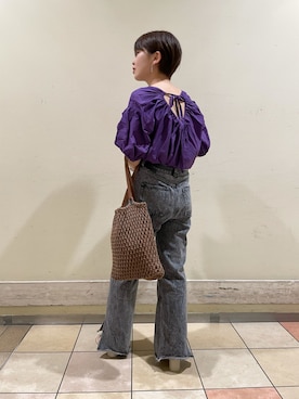 「アイテム（サンダル、ゴールド系）」を使った、wataseさん（レディース・155cm）の春コーディネート