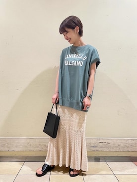 「ロゴデザイン」｜wataseさん（レディース・155cm）の夏コーディネート