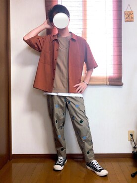 「アイテム（腕時計、ブラウン系）」を使った、ゆうひくん［低身長男子 ］さん（メンズ・165cm）の夏コーディネート