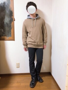 「Right-on（ライトオン）のアイテム（パーカー）」を使った、ゆうひくん［低身長男子 ］さん（メンズ・165cm）の秋コーディネート