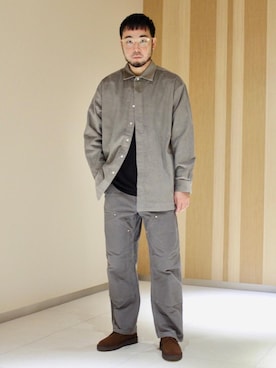 「EN ROUTE（アンルート）のアイテム（シャツ/ブラウス）」を使った、水本 隆一さん（メンズ・180cm）の秋コーディネート
