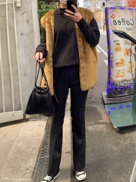 「アパレルスタッフ」｜「アイテム（スウェット）」を使った、うーさん（レディース・164cm）の冬コーディネート