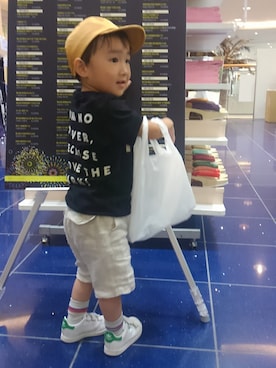 「スタンスミス」｜たろうさん（キッズ・90cm）の夏コーディネート