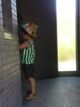 「リボンハット」｜たろうさん（キッズ・90cm）の秋コーディネート