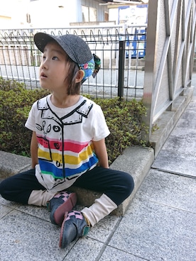 「リボンキャップ」｜たろうさん（キッズ・100cm）の秋コーディネート