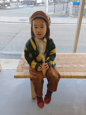 「コーデュロイキャップ」｜たろうさん（キッズ・100cm）の秋コーディネート