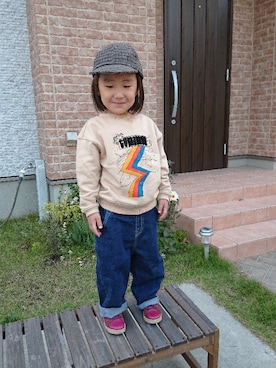 「ARCH & LINE（アーチアンドライン）のアイテム（帽子）」を使った、たろうさん（キッズ・100cm）の秋コーディネート