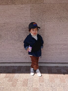 「GRISのアイテム（バッグ）」を使った、たろうさん（キッズ・100cm）の春コーディネート