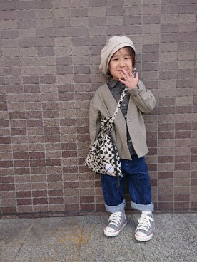 「GRISのアイテム（バッグ）」を使った、たろうさん（キッズ・100cm）の春コーディネート