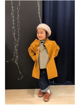 「One deux boo（ワンドゥーブー）のアイテム」を使った、たろうさん（キッズ・100cm）の春コーディネート