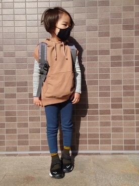 「ARCH & LINE（アーチアンドライン）のアイテム（バッグ）」を使った、たろうさん（キッズ・110cm）の春コーディネート
