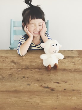 「kids」｜「アイテム（おもちゃ）」を使った、keemiiiiiさん（キッズ・100cm）の秋コーディネート