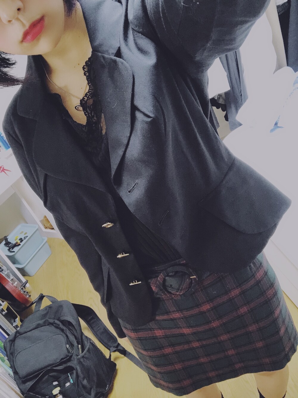 「Vivienne Westwood、nana、ジャケット、ヴィヴィアンウエストウッド」｜「Vivienne Westwoodのアイテム（ジャケット/アウター、ブラック系）」を使った、ringoさん（レディース・157cm）の秋コーディネートの1枚目の写真