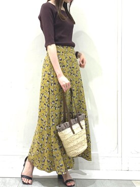 「YECCA VECCA（イェッカヴェッカ）のアイテム（かごバッグ）」を使った、haruさん（レディース・167cm）の春コーディネート