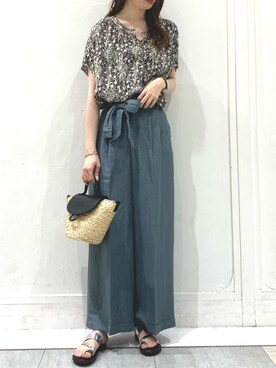 「YECCA VECCA（イェッカヴェッカ）のアイテム（かごバッグ）」を使った、haruさん（レディース・167cm）の春コーディネート