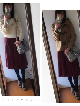 「tk.TAKEO KIKUCHI（ティーケータケオキクチ）のアイテム（ジャケット/アウター）」を使った、kayocchiさん（レディース・163cm）の冬コーディネート