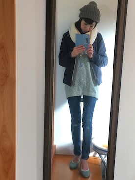 「axes femme（アクシーズファム）のアイテム（MA-1）」を使った、kayocchiさん（レディース・163cm）の冬コーディネート