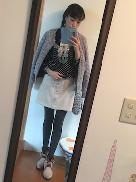 「axes femme（アクシーズファム）のアイテム（MA-1）」を使った、kayocchiさん（レディース・163cm）の冬コーディネート