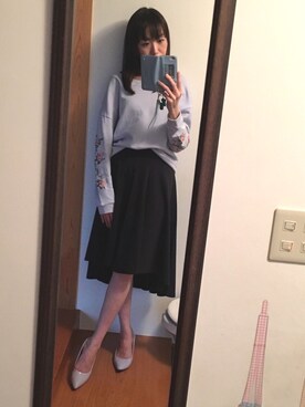 「iPhoneケース」｜「アイテム（スウェット）」を使った、kayocchiさん（レディース・163cm）の冬コーディネート
