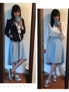 「axes femme（アクシーズファム）のアイテム（ブルゾン）」を使った、kayocchiさん（レディース・163cm）の春コーディネート