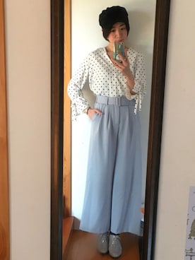 「one after another NICE CLAUP（ワンアフターアナザーナイスクラップ）のアイテム（キャスケット）」を使った、kayocchiさん（レディース・163cm）の春コーディネート