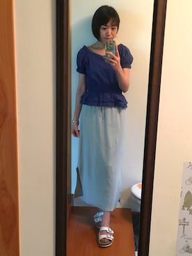 「サーマルスカート」｜kayocchiさん（レディース・163cm）の夏コーディネート