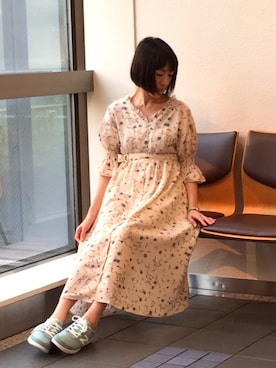 「レトロワンピース」｜「アイテム（その他）」を使った、kayocchiさん（レディース・163cm）の夏コーディネート
