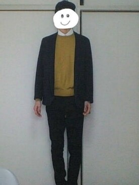 Uniqlo ユニクロ のニット セーター オレンジ系 を使ったメンズ人気ファッションコーディネート Wear