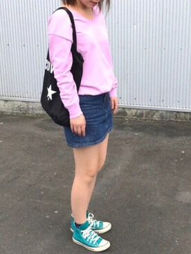 「AVAN LILY（アヴァンリリィ）のアイテム（帽子）」を使った、sさん（レディース・154cm）の春コーディネート