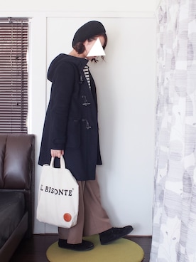 「URBAN RESEARCH ROSSO WOMEN（アーバンリサーチ　ロッソ）のアイテム（ダッフルコート）」を使った、mameさん（レディース・168cm）の冬コーディネート