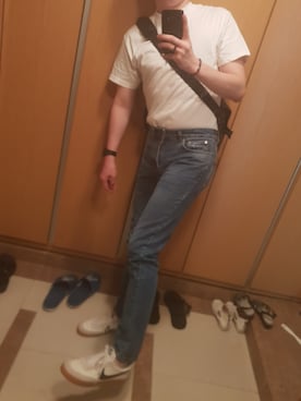 「ami（アミ）のアイテム（パンツ）」を使った、kangwengerさん（メンズ・181cm）の秋コーディネート