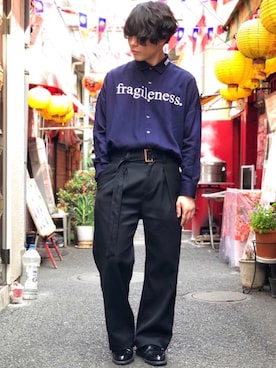 「STUDIOUS HIGH（ストゥディオスハイ）のアイテム」を使った、ユウさん（メンズ・169cm）の春コーディネート