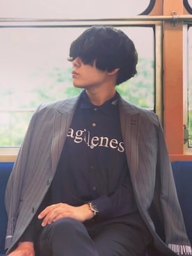 「SHAREEF（シャリーフ）のアイテム（テーラードジャケット）」を使った、ユウさん（メンズ・169cm）の春コーディネート