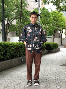 「markaware（マーカウェア）のアイテム（スラックス）」を使った、chibikoba0819さん（メンズ・160cm）の春コーディネート