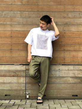 「markaware（マーカウェア）のアイテム（スラックス）」を使った、chibikoba0819さん（メンズ・160cm）の春コーディネート