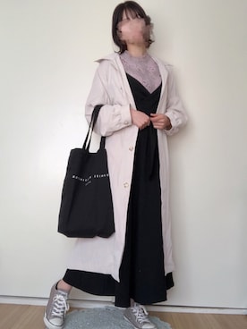 「くすみピンク」｜「アイテム（トレンチコート）」を使った、＊さん（レディース・156cm）の春コーディネート
