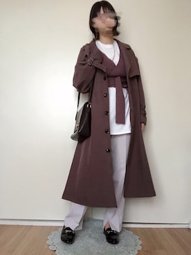 「one after another NICE CLAUP（ワンアフターアナザーナイスクラップ）のアイテム（トレンチコート）」を使った、＊さん（レディース・156cm）の春コーディネート
