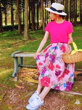 ZARA 花柄スカート」の人気ファッションコーディネート - WEAR