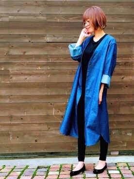 「handmade」｜「アイテム（その他アウター）」を使った、maricocoさん（レディース・160cm）の秋コーディネート