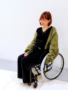 「MILKFED.」｜「アイテム（MA-1）」を使った、maricocoさん（レディース・160cm）の秋コーディネート