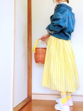 「マキシスカート」｜「アイテム（財布/小物）」を使った、maricocoさん（レディース・160cm）の春コーディネート