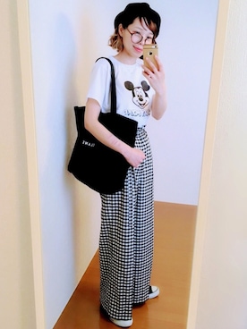 「ミッキーT」｜「アイテム（ハンチング/ベレー帽）」を使った、maricocoさん（レディース・160cm）の春コーディネート
