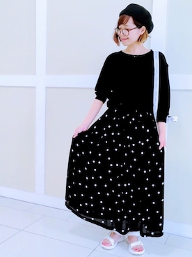 「テープロゴ」｜maricocoさん（レディース・160cm）の夏コーディネート