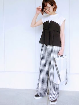 「テープロゴ」｜maricocoさん（レディース・160cm）の夏コーディネート