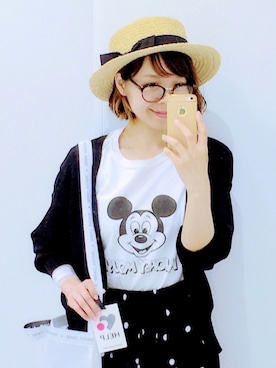 「ドット柄スカート」｜「アイテム（ショルダーバッグ）」を使った、maricocoさん（レディース・160cm）の夏コーディネート
